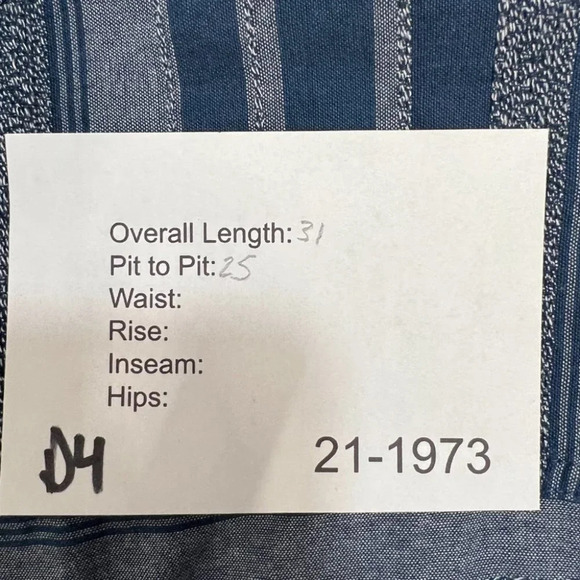 Eddie Bauer Mens 2XL Blue Navy Stripe Button Down Shirt Short Sleeve - Picture 5 of 5